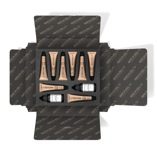 Complete set of BRONSUN® gel dye with 3% oxidizing milk. Limited Edition.