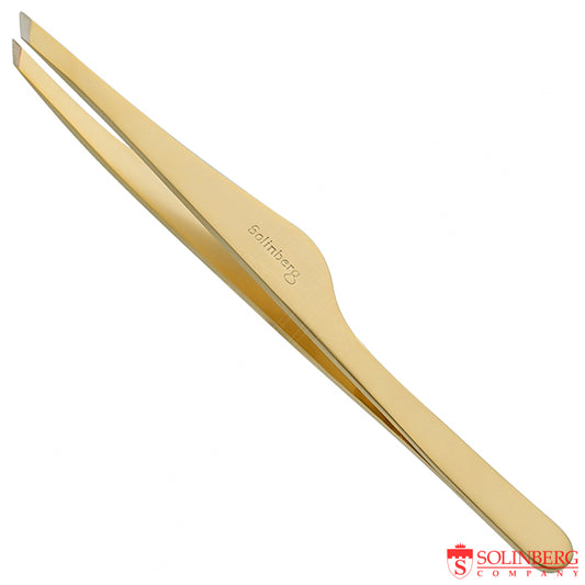 Pinzetta per sopracciglia Solinberg G801z - Obliqua / Affilatura manuale.