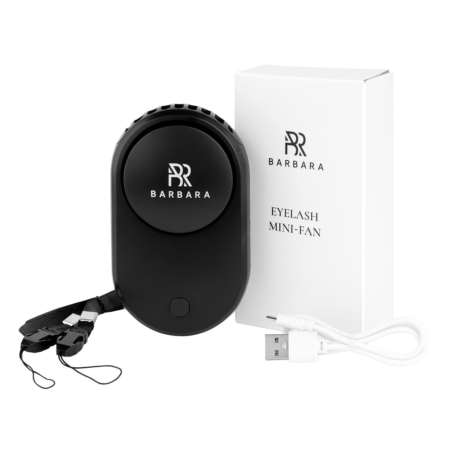 Ventilatore nero per l'asciugatura delle ciglia - BARBARA (USB)