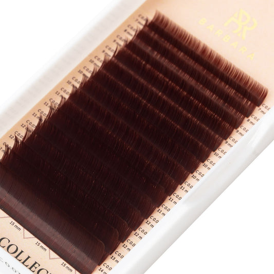 Extension ciglia marroni Barbara "Glintwein" 16 linee MIX