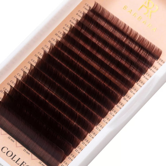 Barbara "Brown Truffle" Brown Eyelash Extensions 16 Lines MIX