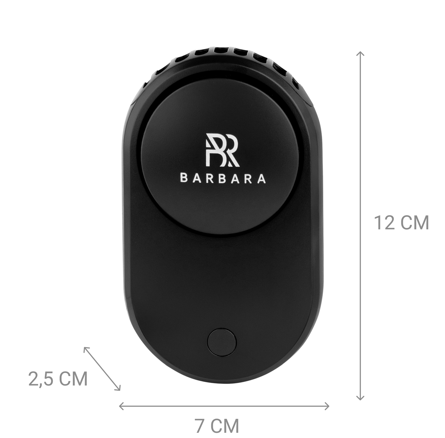 Ventilatore nero per l'asciugatura delle ciglia - BARBARA (USB)