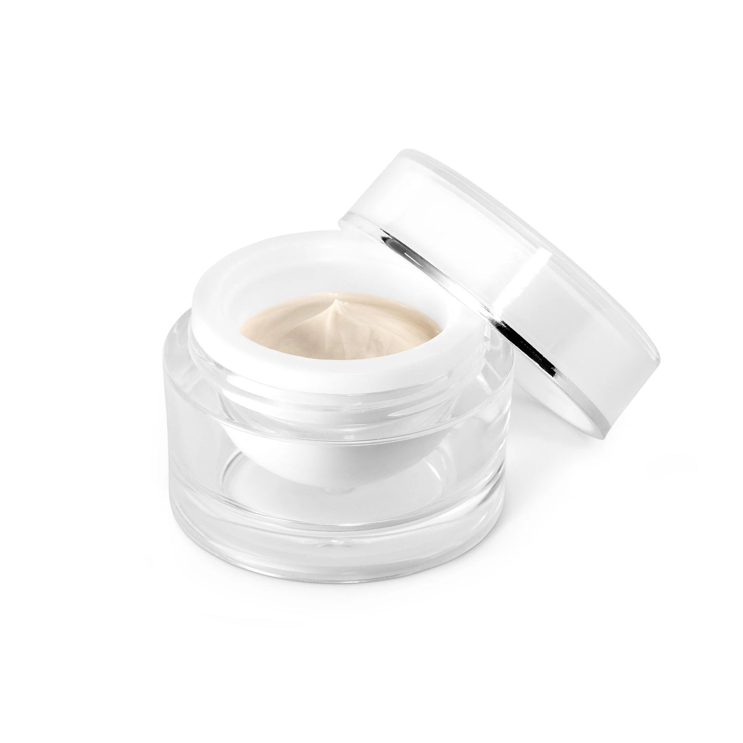 Dettaglio della texture cremosa e soffice del remover Lovely Pure Cleanse Swift in un barattolo di design aperto.