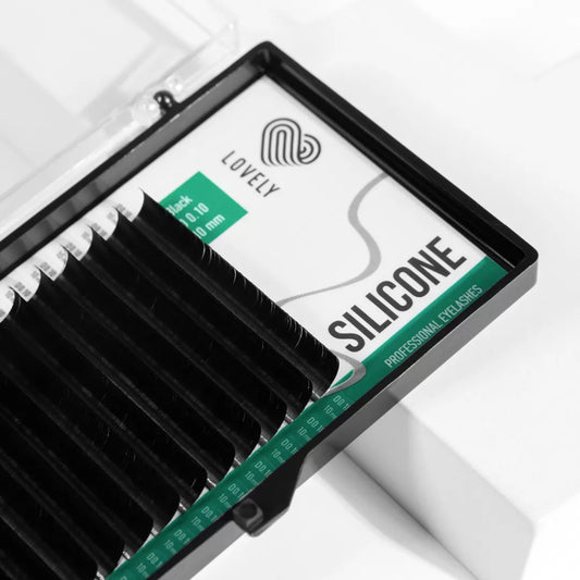 Black Eyelash Extensions Lovely "Silicone" - 16 lines