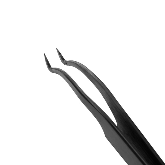 Pinzetta per Extension Ciglia Lovely NanoFiber – Grace Elegante Black, Tipo L 5 mm con Curvatura