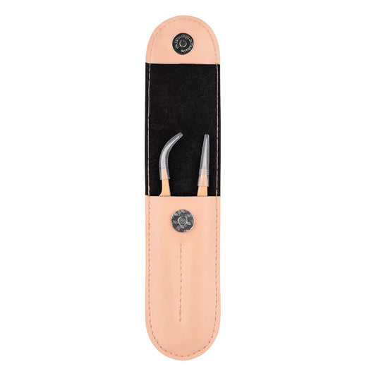 Barbara Eyelash Extension Tweezers Set - "Peach"