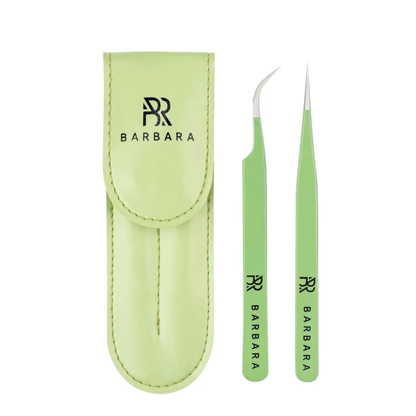 Barbara Eyelash Extension Tweezers Set - "Light Green"