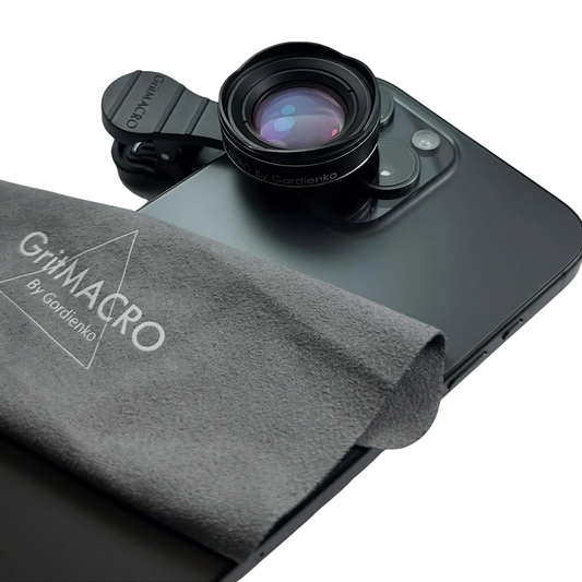 Kit lente macro GritMACRO con clip universale e panno per pulizia compatibile iPhone e Android