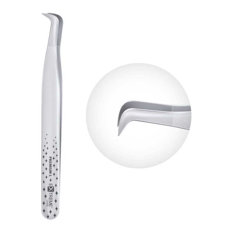 Pinzetta extension ciglia Extreme Look - "L Premium" / Punta Angolare