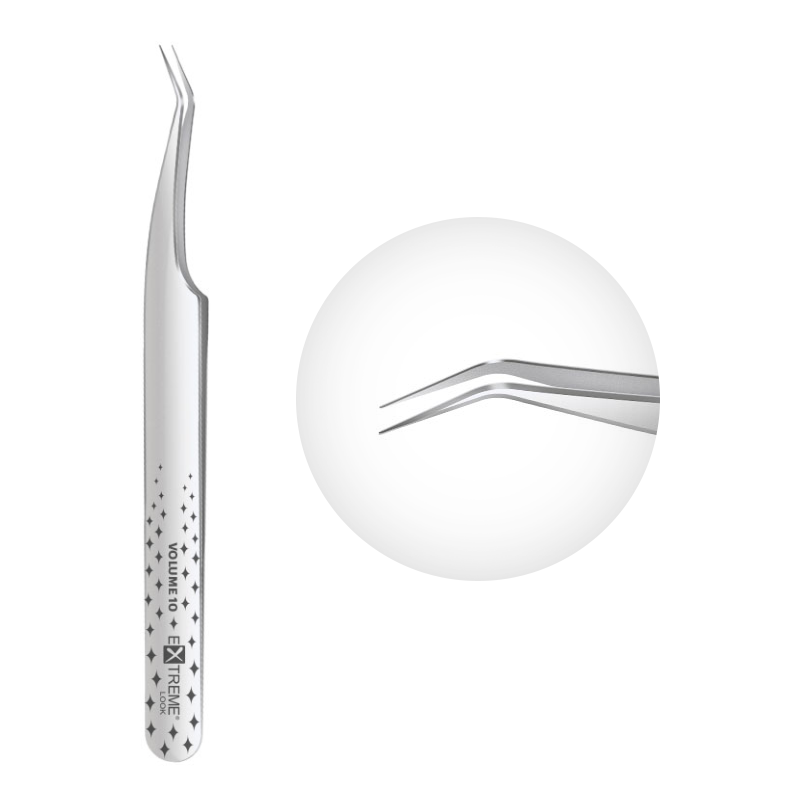 Pinzetta extension ciglia Extreme Look - "Volume 10" / Punta Angolare