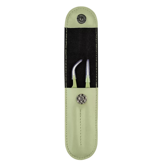 Barbara Eyelash Extension Tweezers Set - "Olive Green"