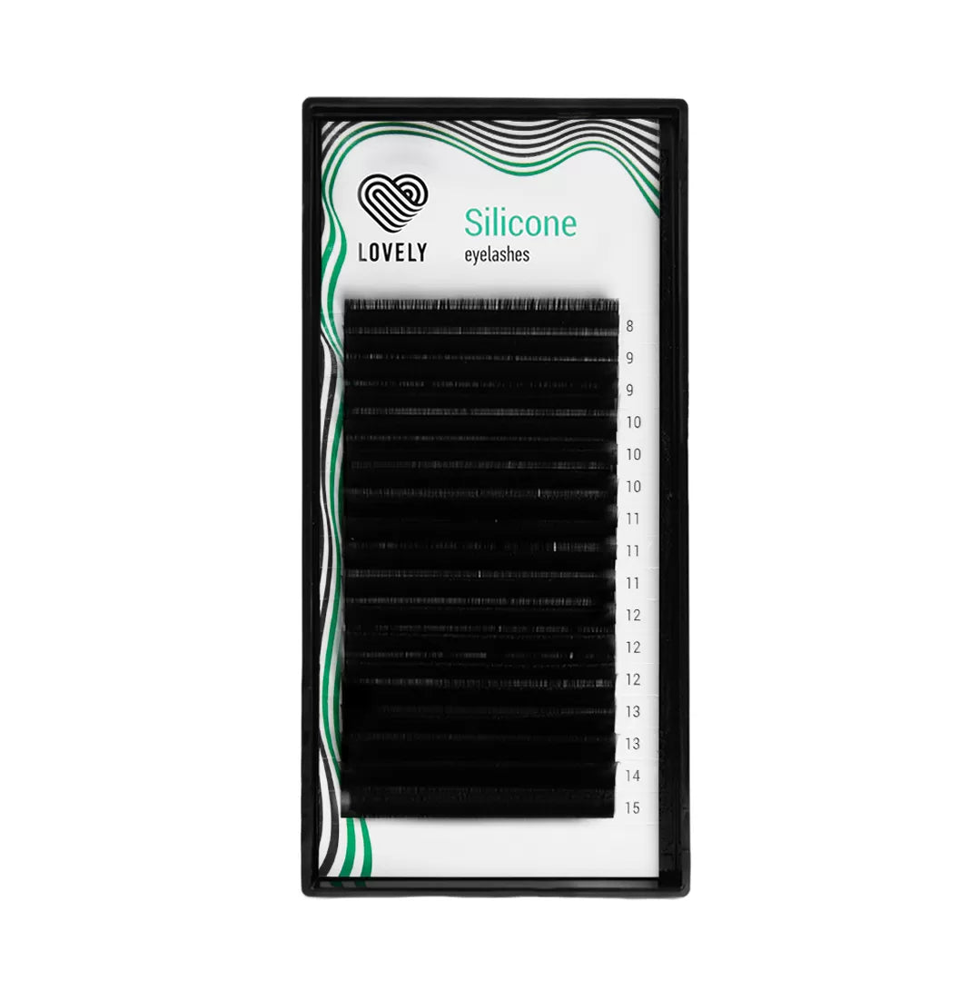 Black Eyelash Extensions Lovely "Silicone" - 20 lines Single length