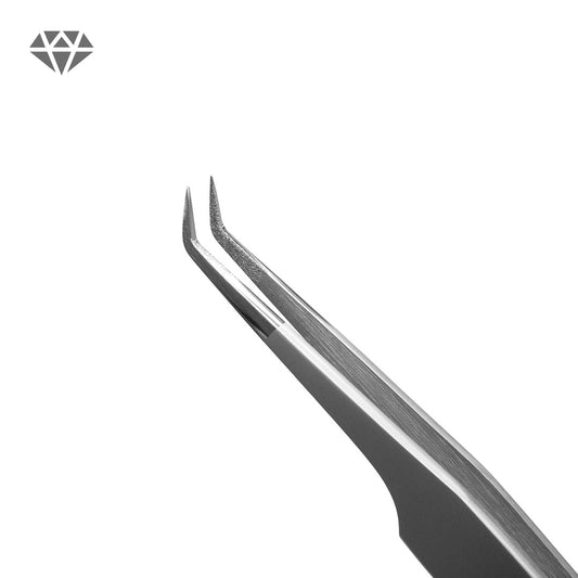 Lovely Diamond Edition Eyelash Extension Tweezers - "L - 5mm Soft" / Angled Tip