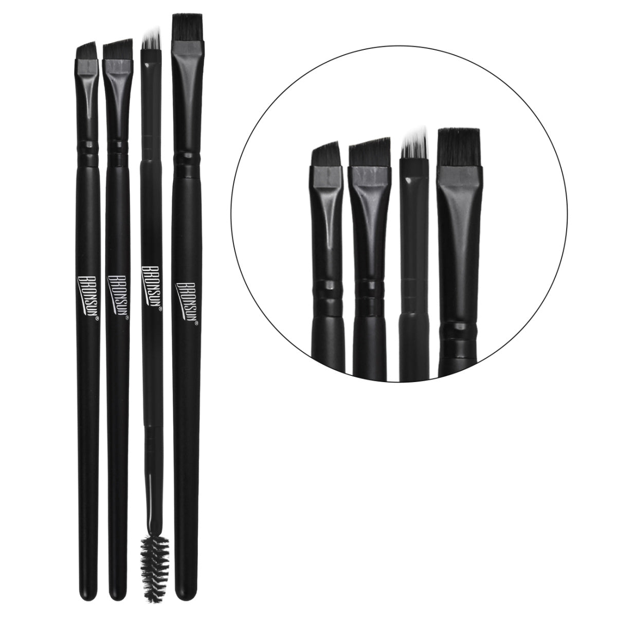 Set completo di 4 pennelli professionali per sopracciglia BRONSUN