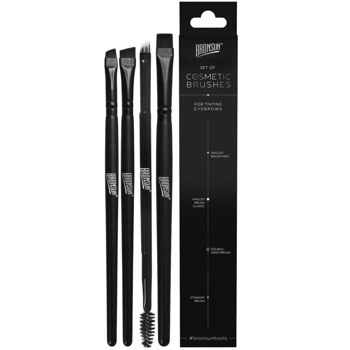 Set completo di 4 pennelli professionali per sopracciglia BRONSUN