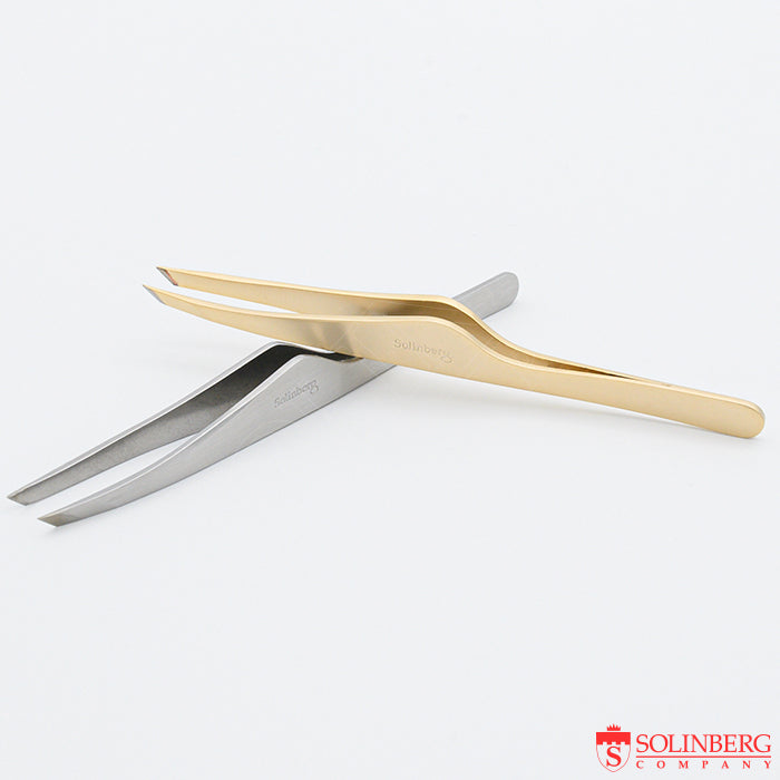 Pinzetta per sopracciglia Solinberg G801z  - Obliqua / Affilatura manuale.