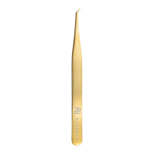 Pinzetta Ultra-Precisa Barbara Serie Gold Touch — Tipo L, 5mm (45°, Rivestimento Diamantato)