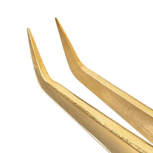 Pinzetta Ultra-Precisa Barbara Serie Gold — Tipo L (45°, 5 mm)