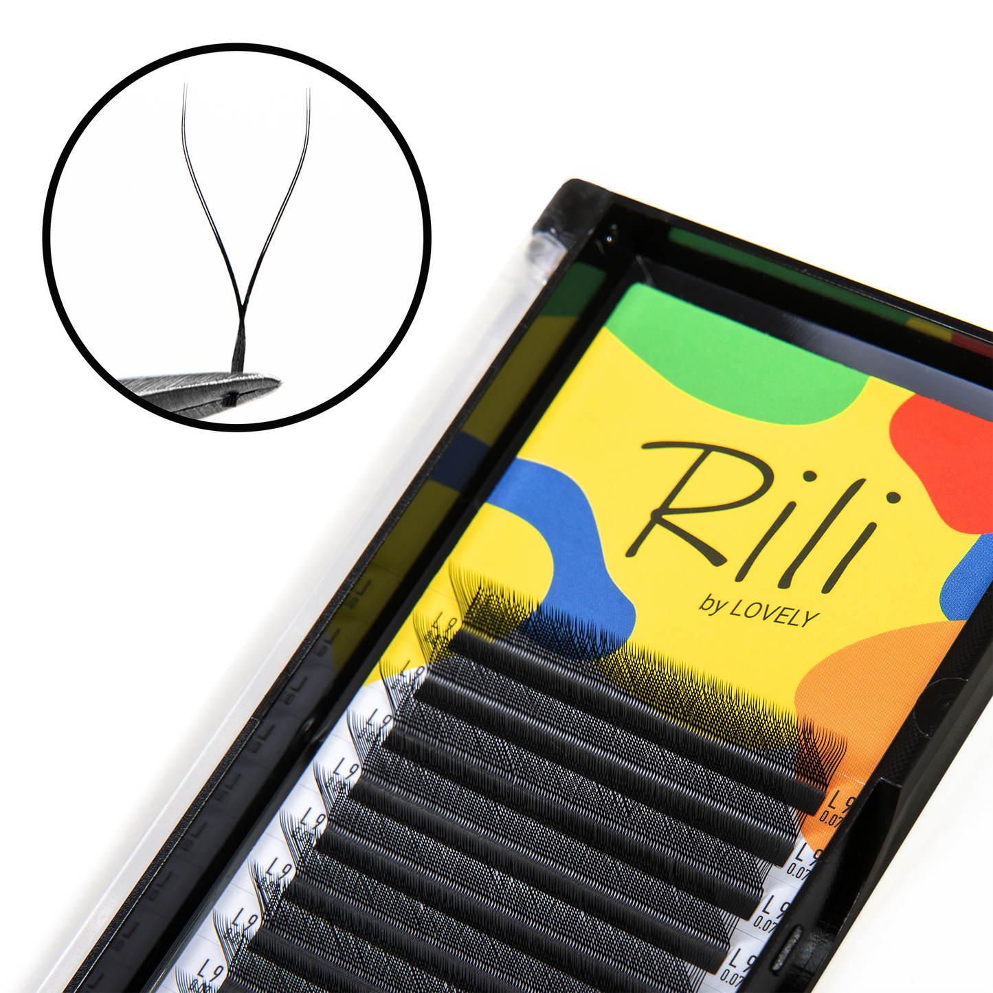 Extension ciglia nere Rili "Y-2D" - 12 linee (ventagli pronti)