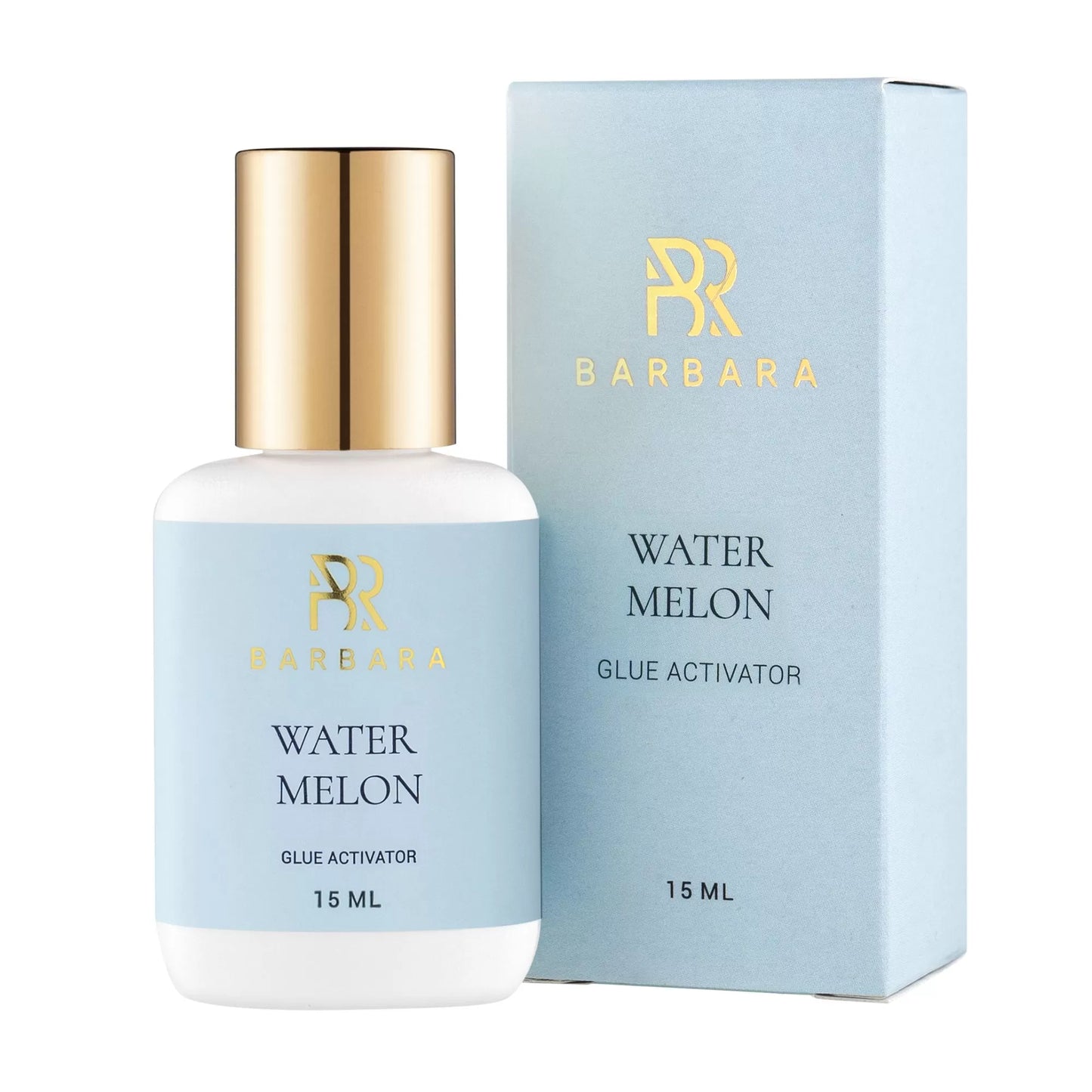 Set completo attivatore colla extension ciglia Barbara Water Melon con flacone e scatola originale.