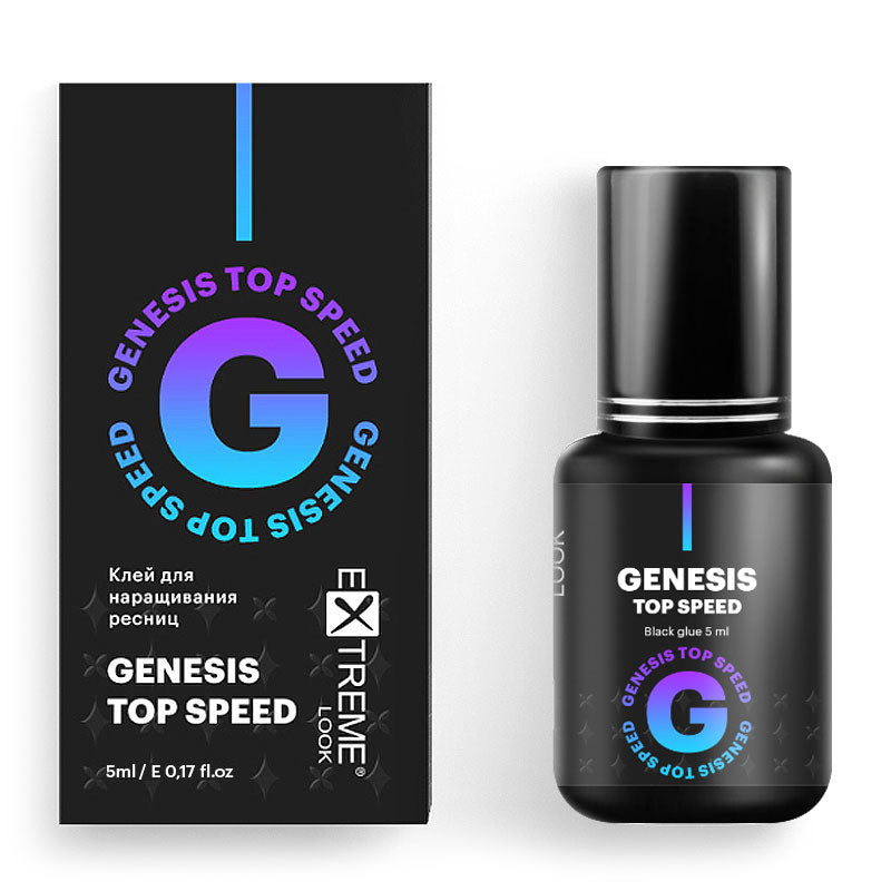 Confezione completa colla Extreme Look Genesis Top Speed con boccetta da 5ml e scatola originale su sfondo bianco.