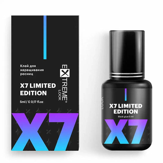 Confezione completa colla Extreme Look X7 Limited Edition con boccetta da 5ml e scatola originale su sfondo bianco.