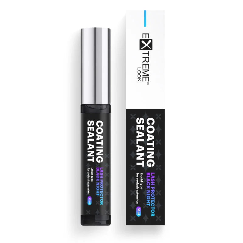Flacone e confezione del sigillante protettivo nero Coating Sealant Black Night per extension ciglia Extreme Look.