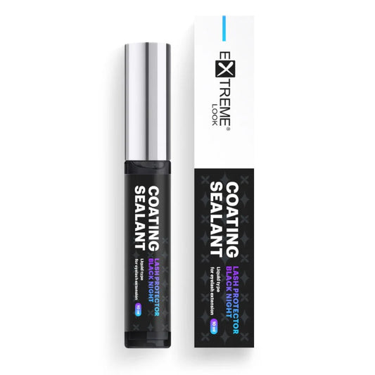 Flacone e confezione del sigillante protettivo nero Coating Sealant Black Night per extension ciglia Extreme Look.