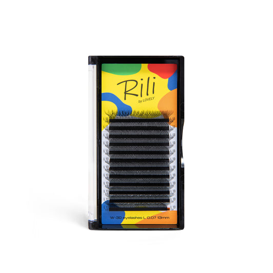 Extension ciglia nere Rili "W-3D" - 12 linee (ventagli pronti)