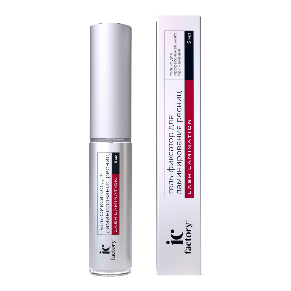 Confezione completa con tubetto e scatola del Gel Fissante Instant Fixing Gel IC Factory da 5ml per laminazione ciglia.