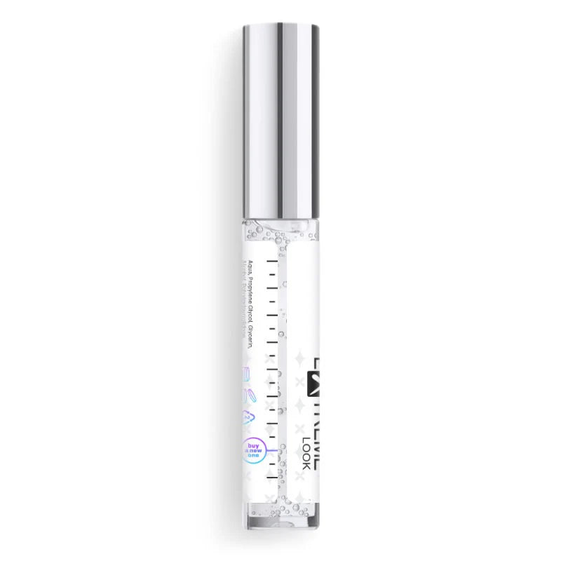 Retro del flacone di fissante in gel per ciglia Extreme Look con indicatore di livello del prodotto trasparente.