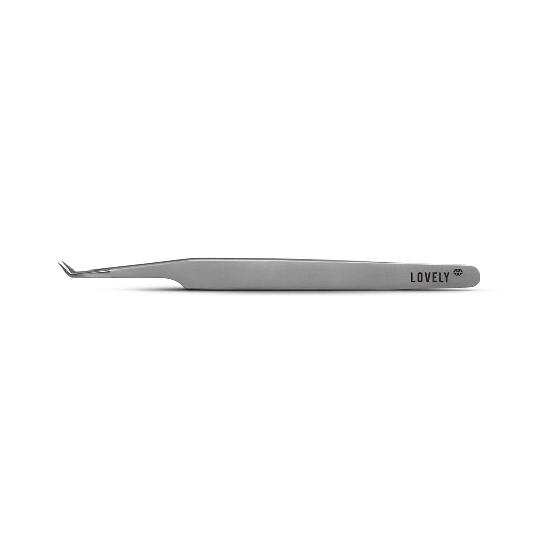 Lovely Diamond Edition Eyelash Extension Tweezers - "L - 5mm Soft" / Angled Tip